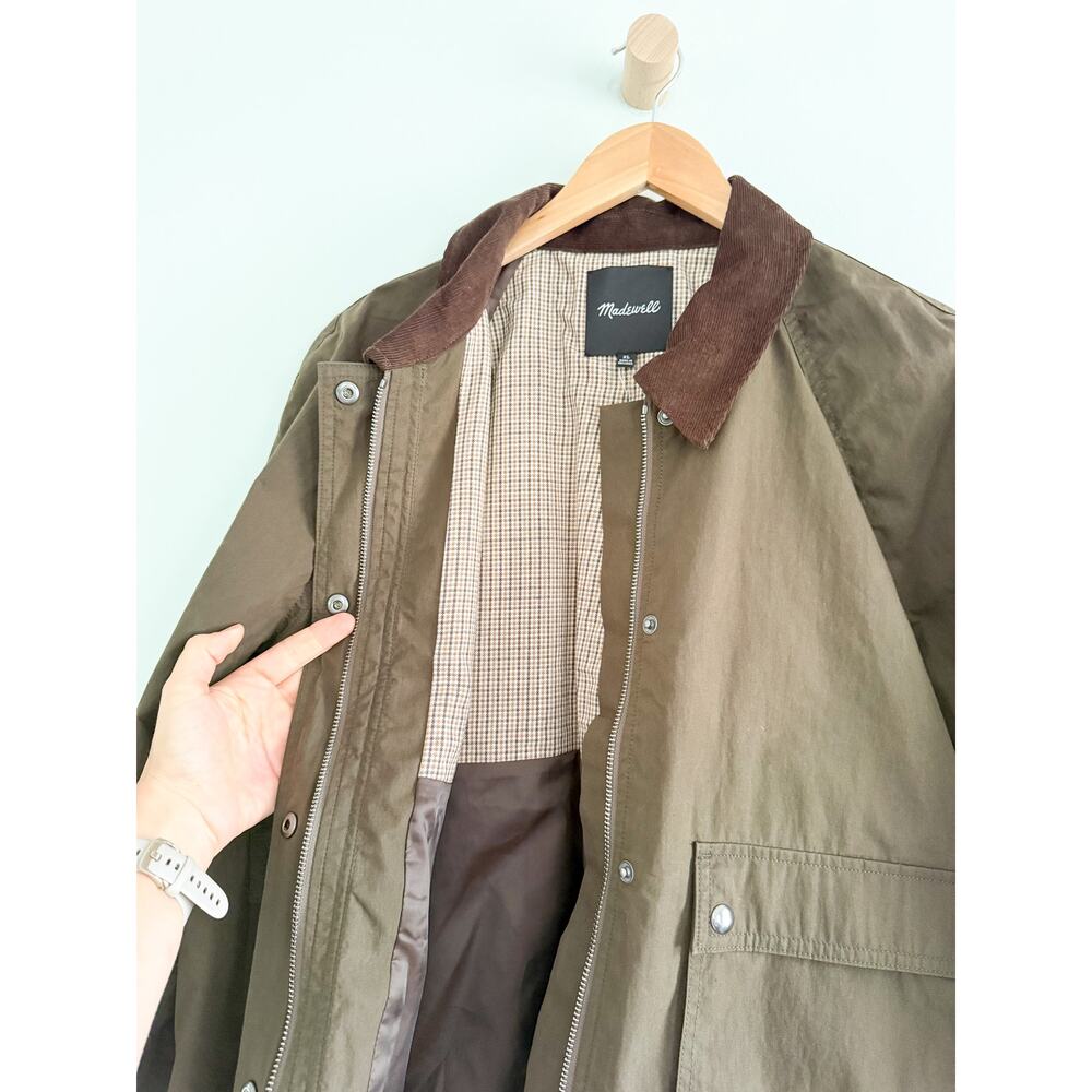 Madewell | NWT Waxed Zip Front Jacket in Trench Green | Sz XL - Picture 6 of 12